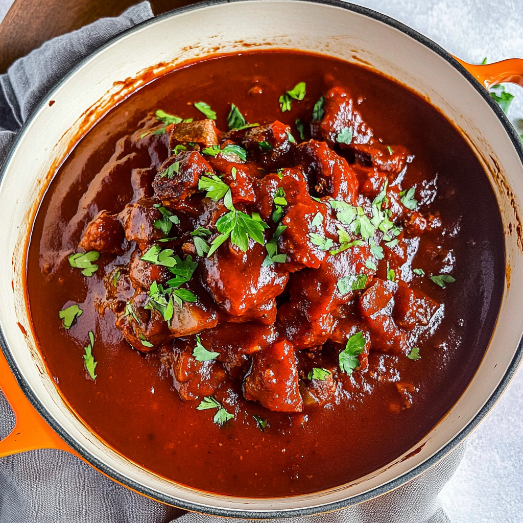 Recipe preparation for chile colorado recipe