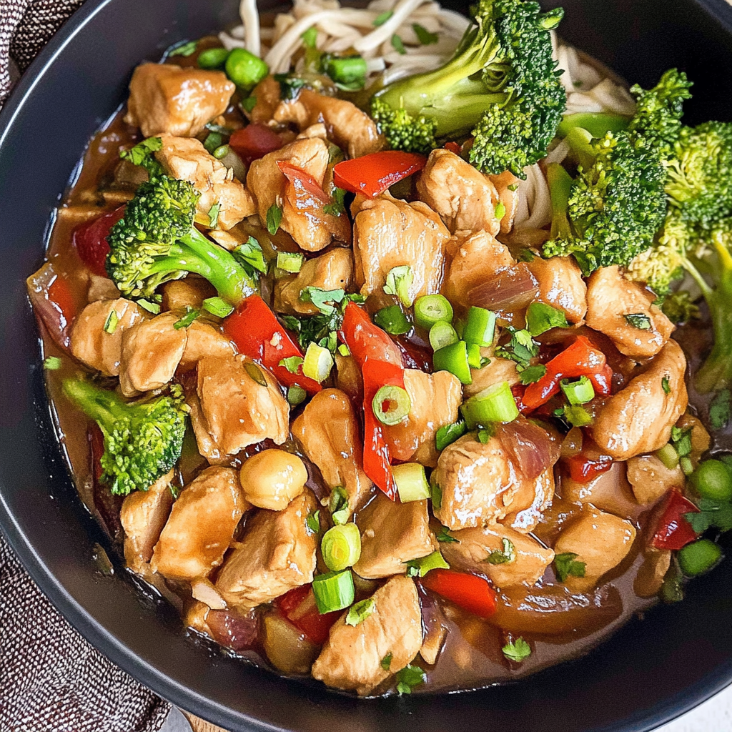 Recipe preparation for peanut chicken stir fry