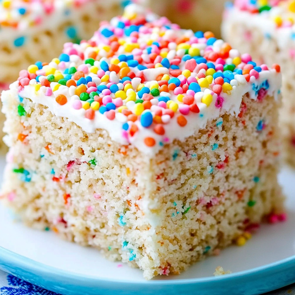 Recipe preparation for Sprinkle-Frosted Krispie Squares