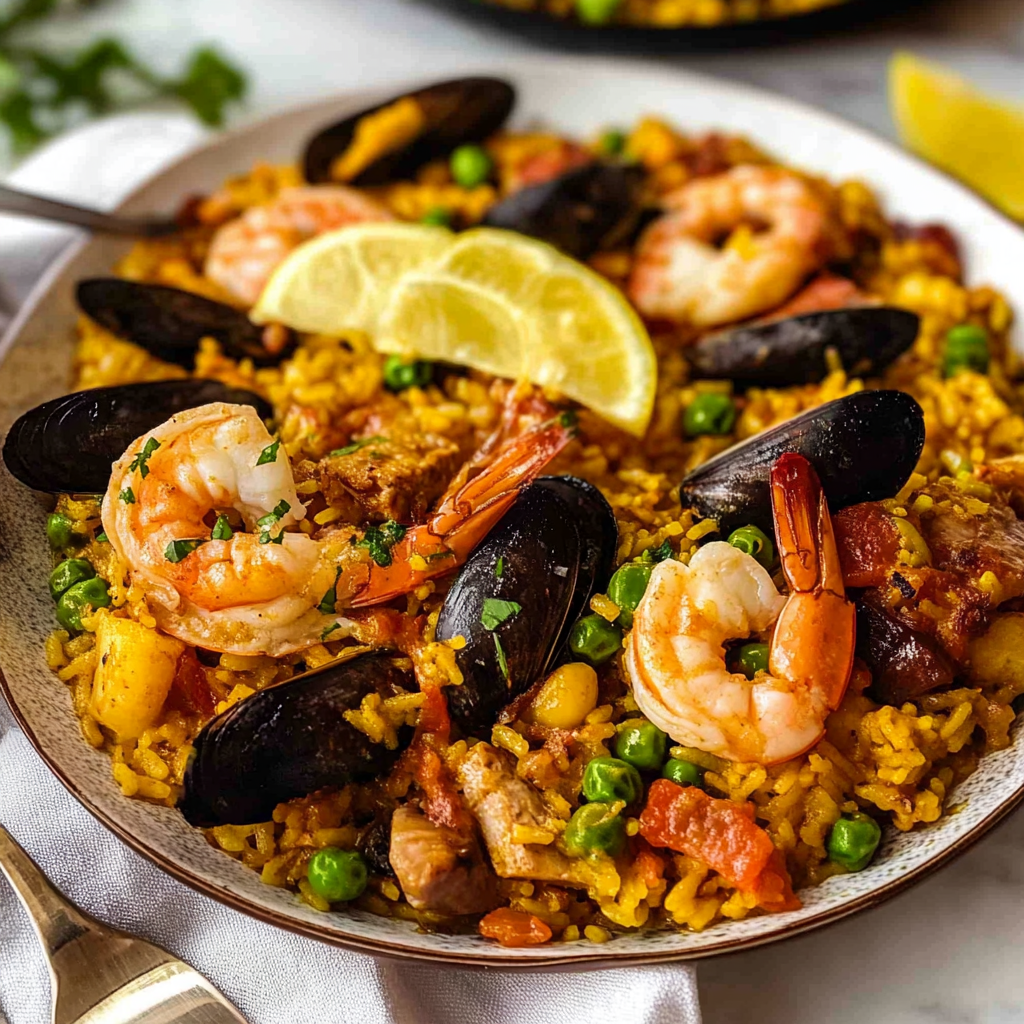Recipe preparation for spanish paella