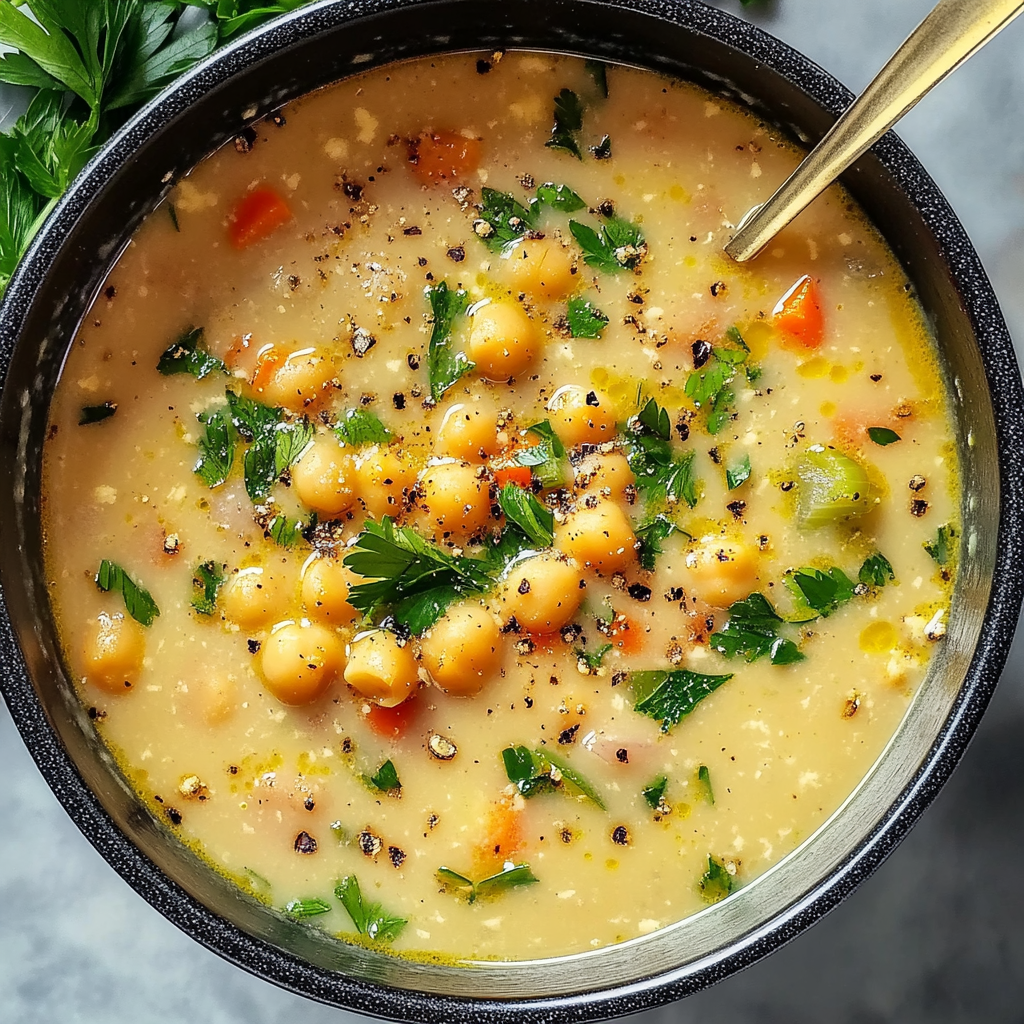 Recipe preparation for Chickpea and White Bean Soup