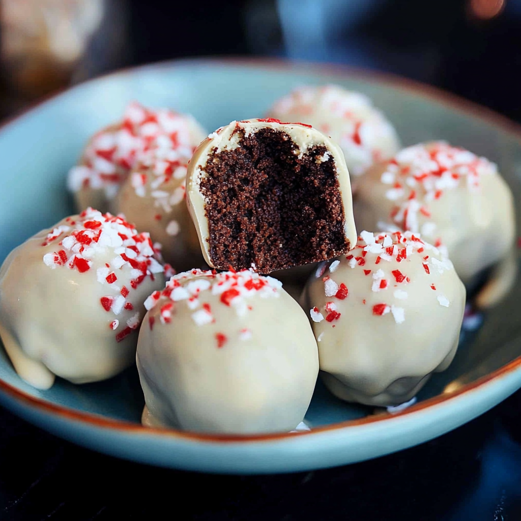 Recipe preparation for Chocolate Peppermint Cake Pop Bites