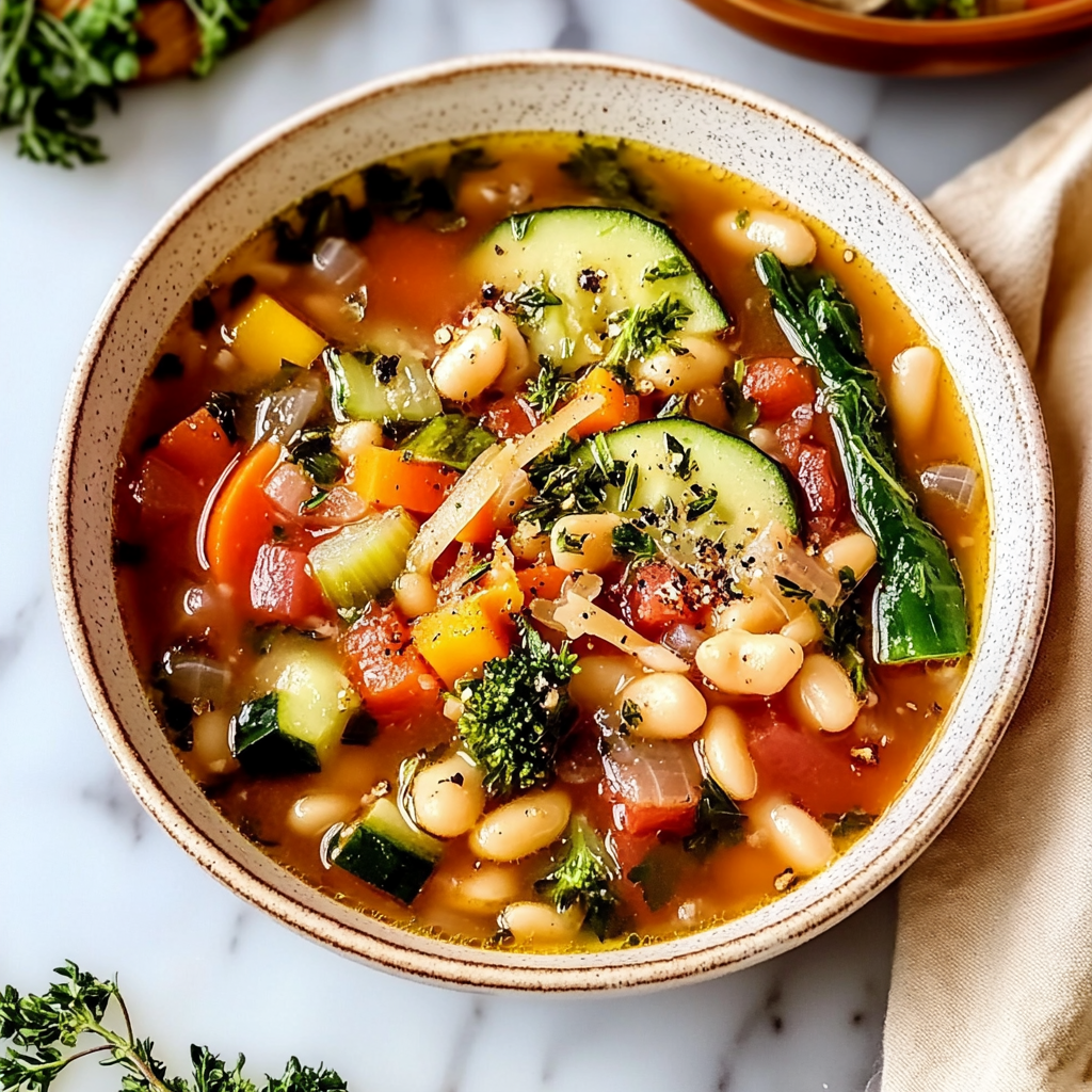 Recipe preparation for Easy & Healthy Minestrone Soup