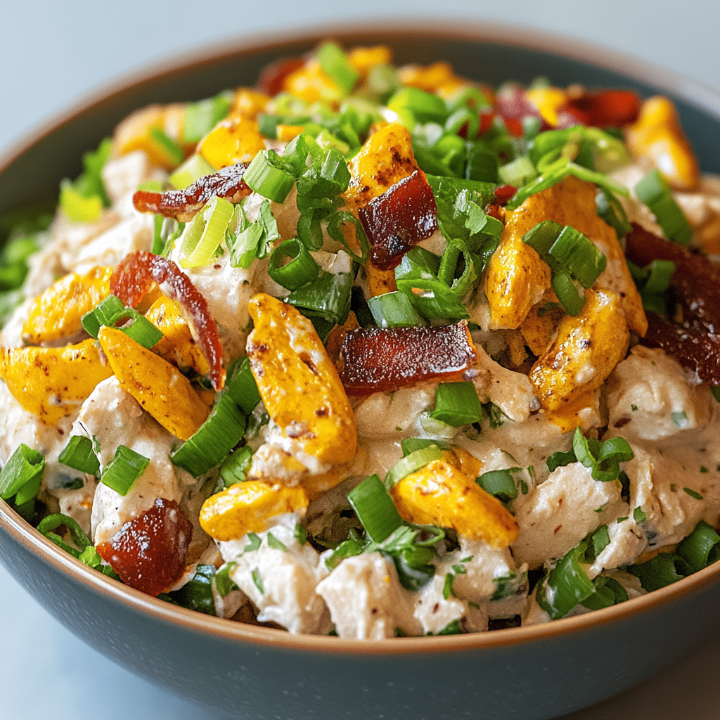 Recipe preparation for jalapeno popper chicken salad