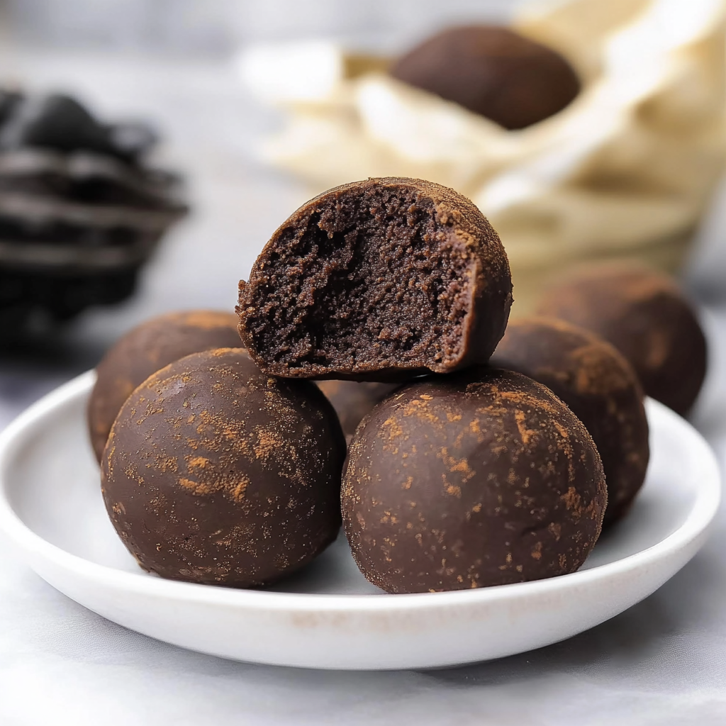 Recipe preparation for Brownie Batter Protein Truffles