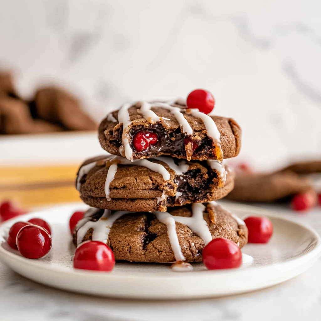 Recipe preparation for chocolate cherry cookies