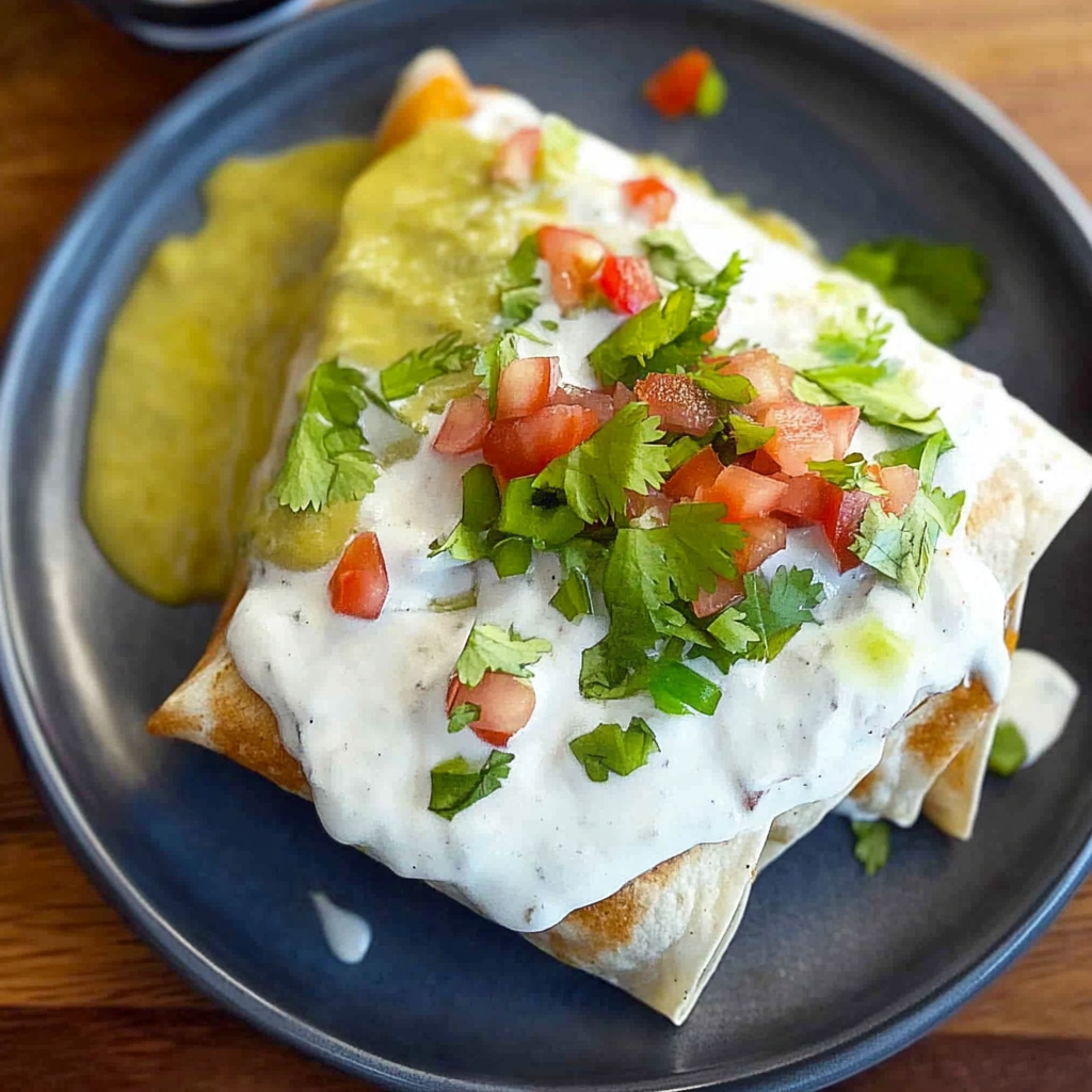 Recipe preparation for smothered burritos with green chile sauce