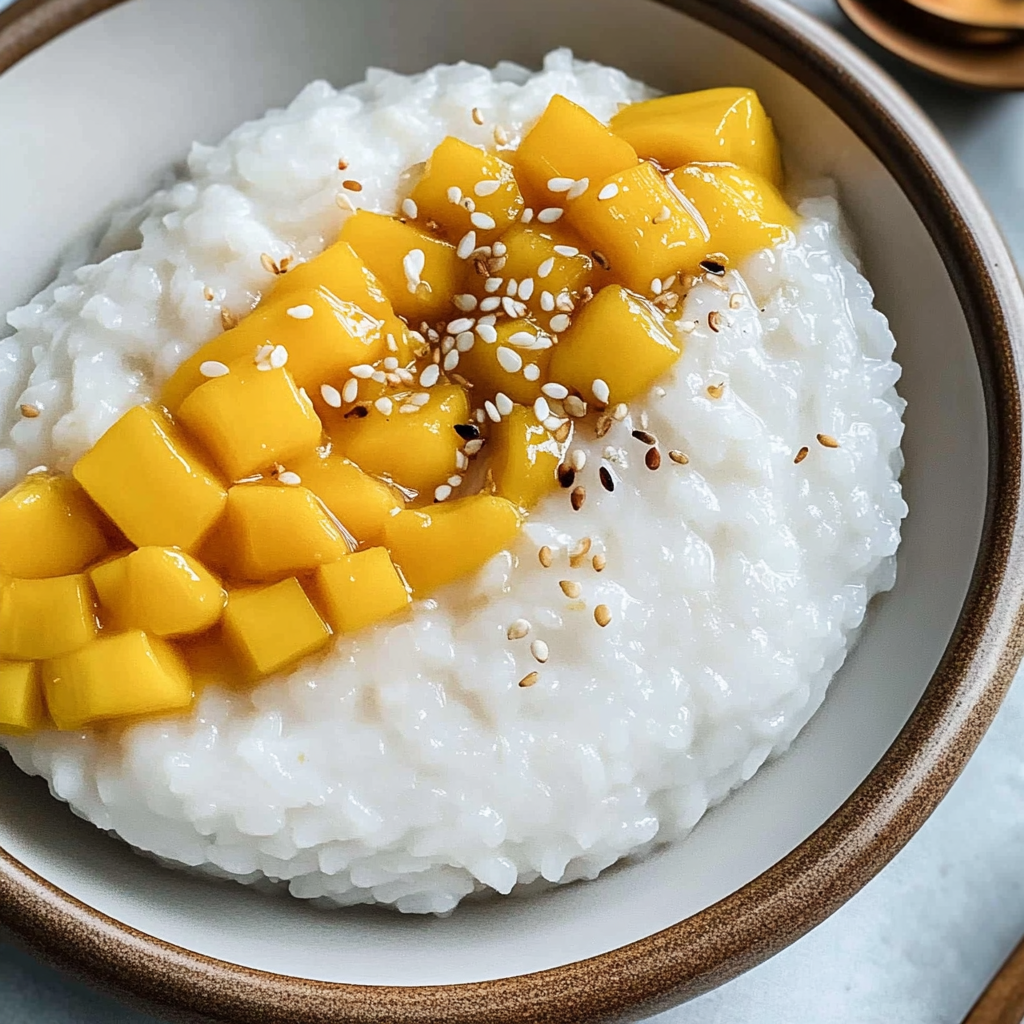 Recipe preparation for thai mango sticky rice