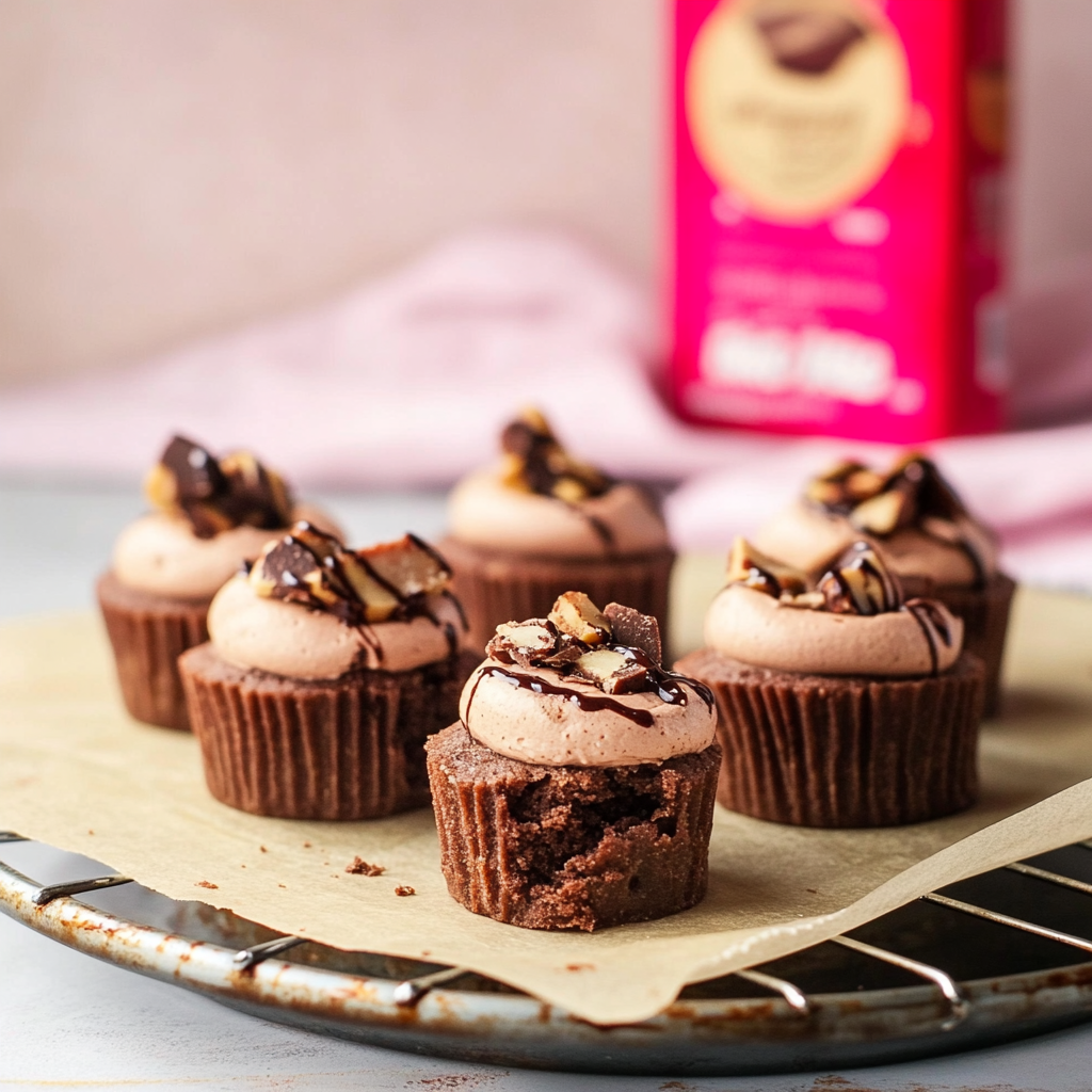 Recipe preparation for Mini Chocolate Hazelnut Cheesecake Cups