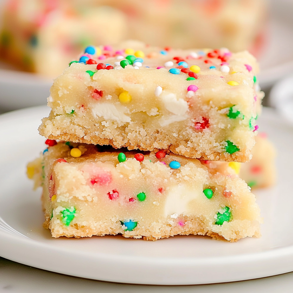 Recipe preparation for Christmas Sprinkle Sugar Cookie Blondies