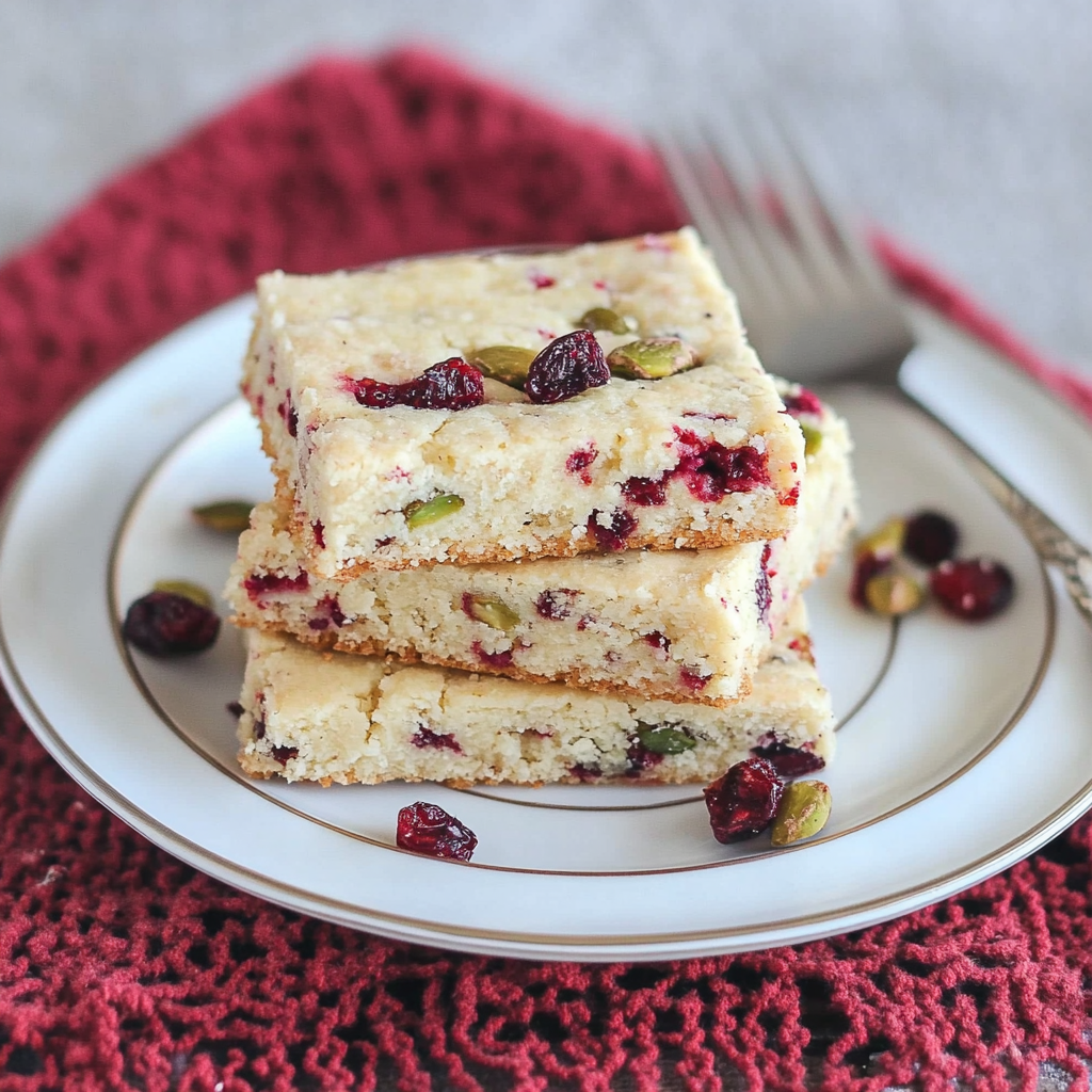 Recipe preparation for Cranberry Pistachio Cookie Bars
