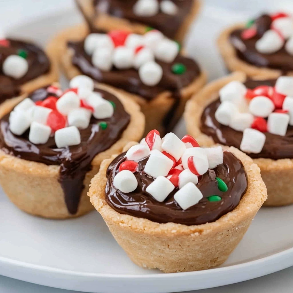 Recipe preparation for Marshmallow Hot Chocolate Cookie Cups