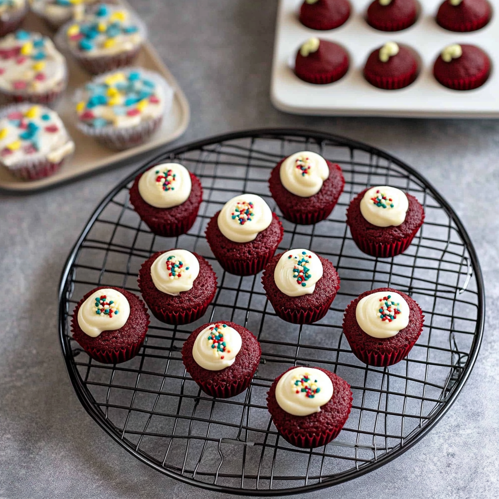 Recipe preparation for Holly Berry Red Velvet Cookie Cups