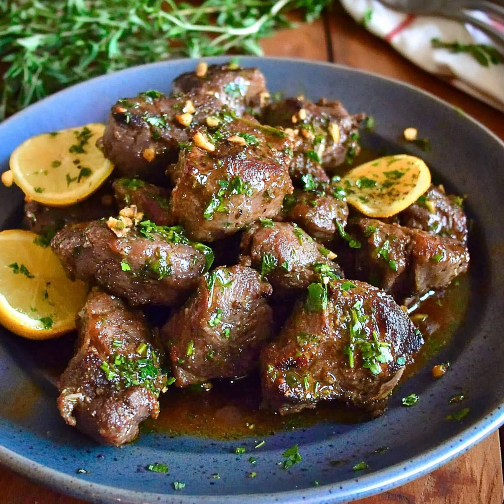 Recipe preparation for New Year Citrus Herb Beef Tender Bites