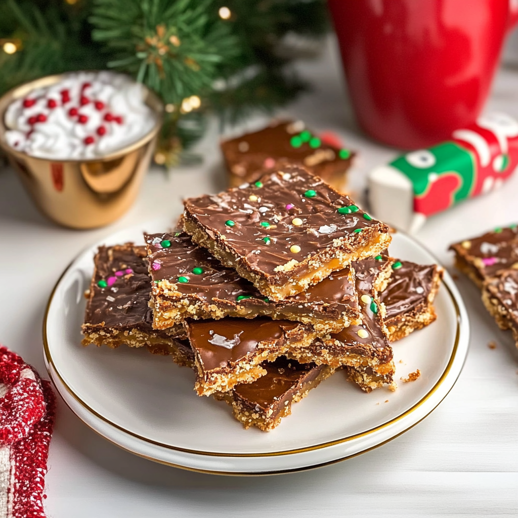 Recipe preparation for Christmas Crack Saltine Toffee