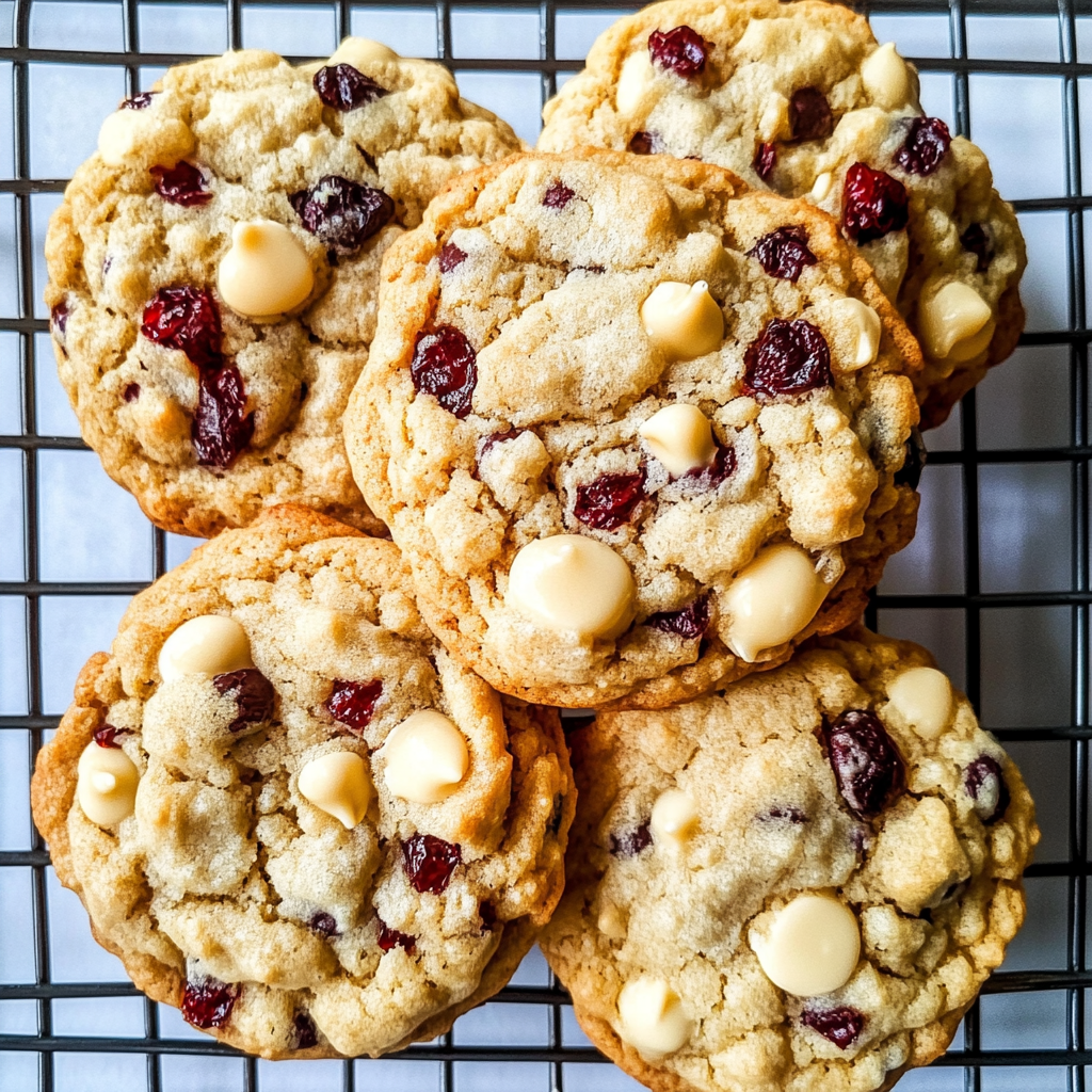 Recipe preparation for White Chocolate Cranberry Cookies