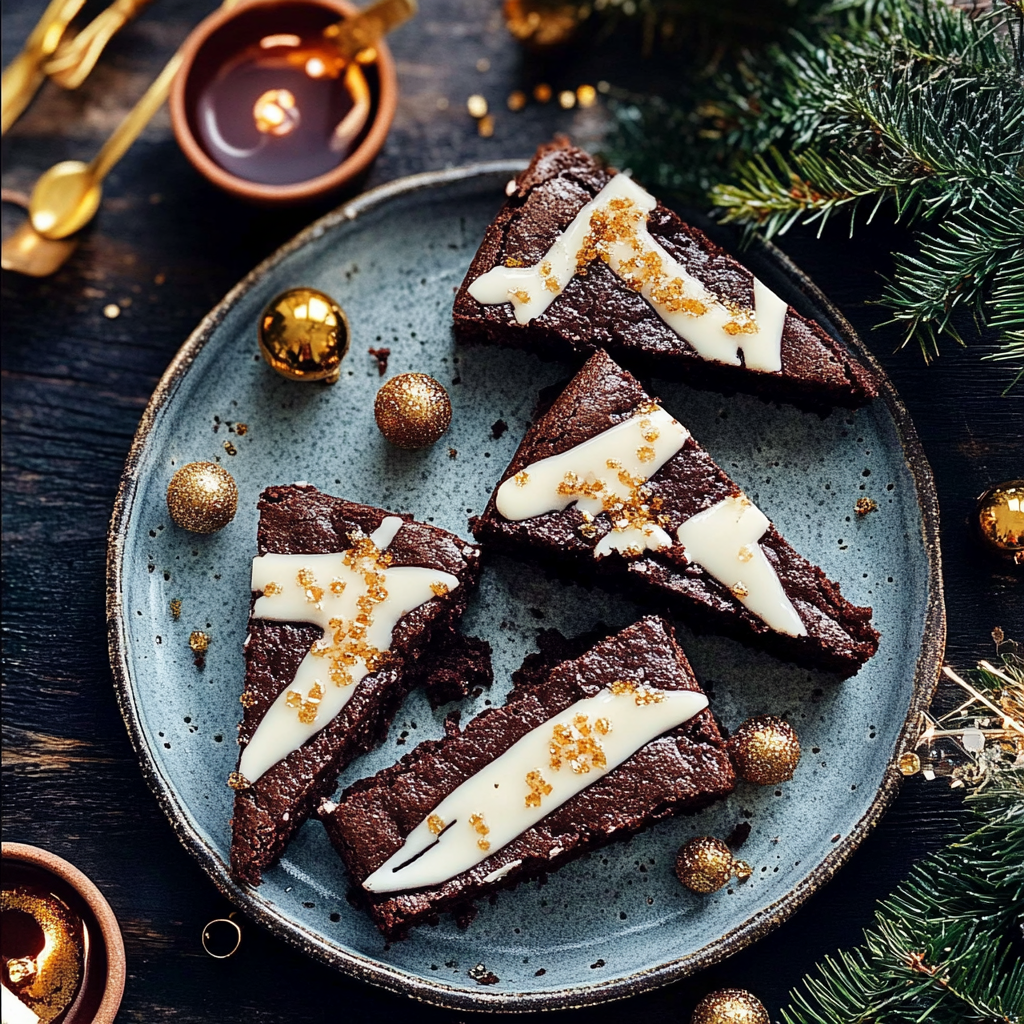 Recipe preparation for Christmas Tree Brownies