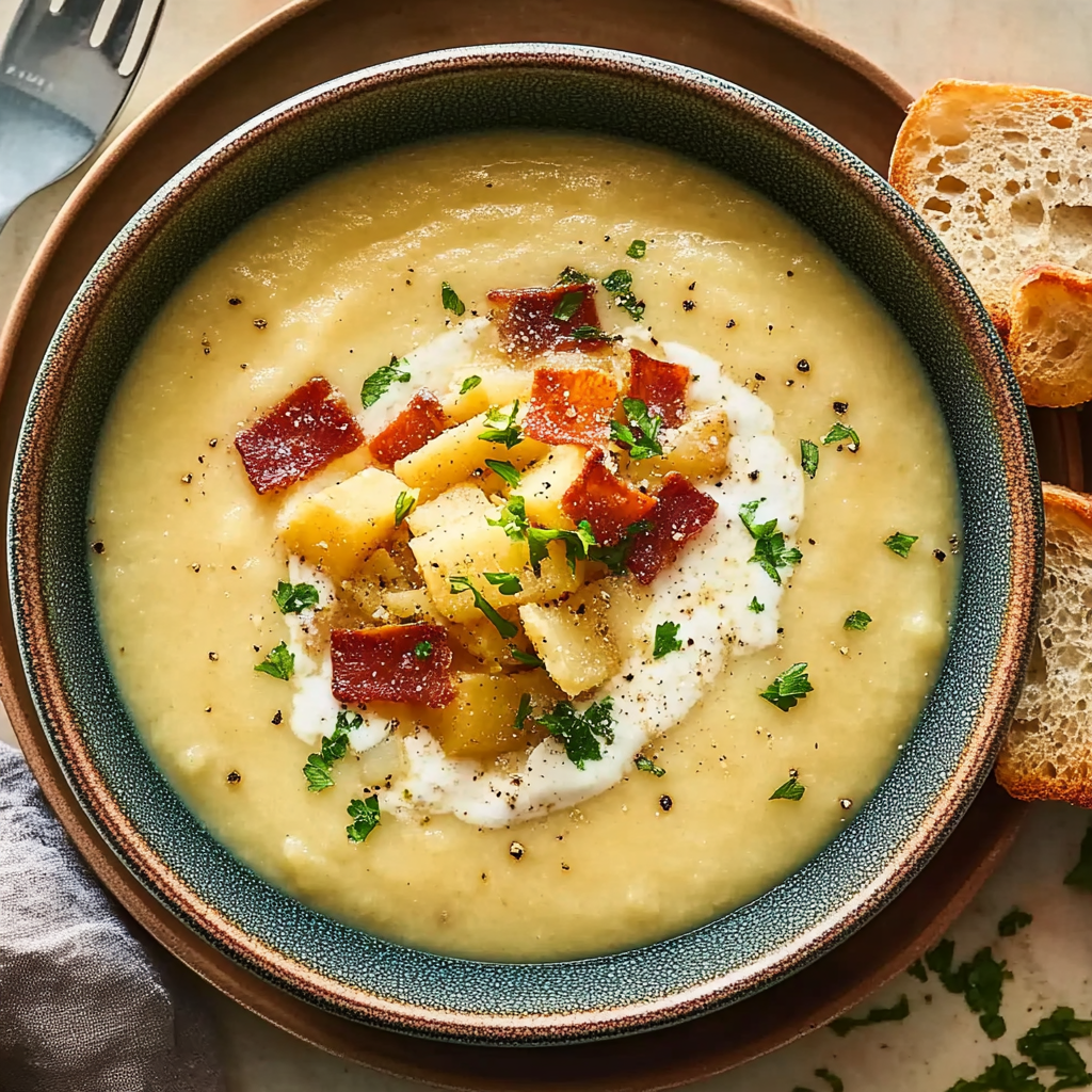Recipe preparation for Loaded Baked Potato Soup
