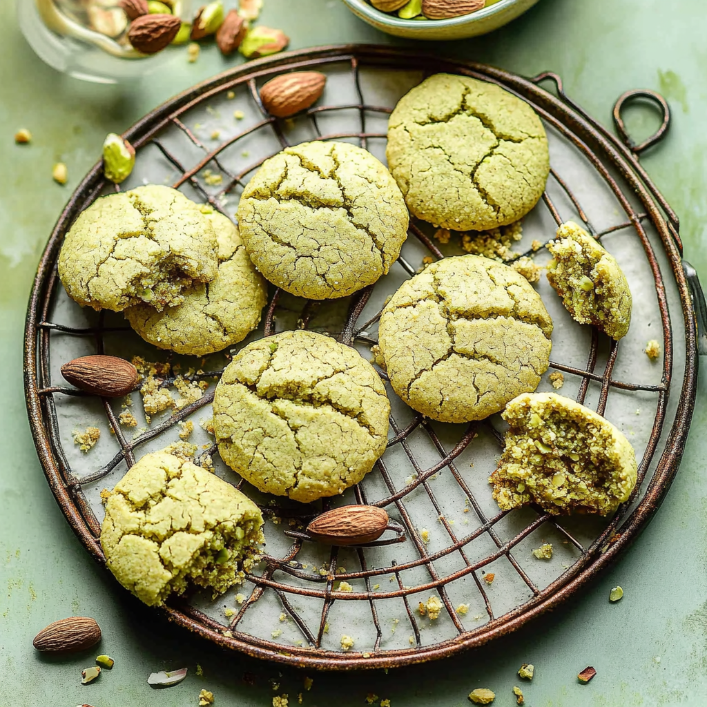 Recipe preparation for Grain-Free Pistachio Italian Wedding Cookies