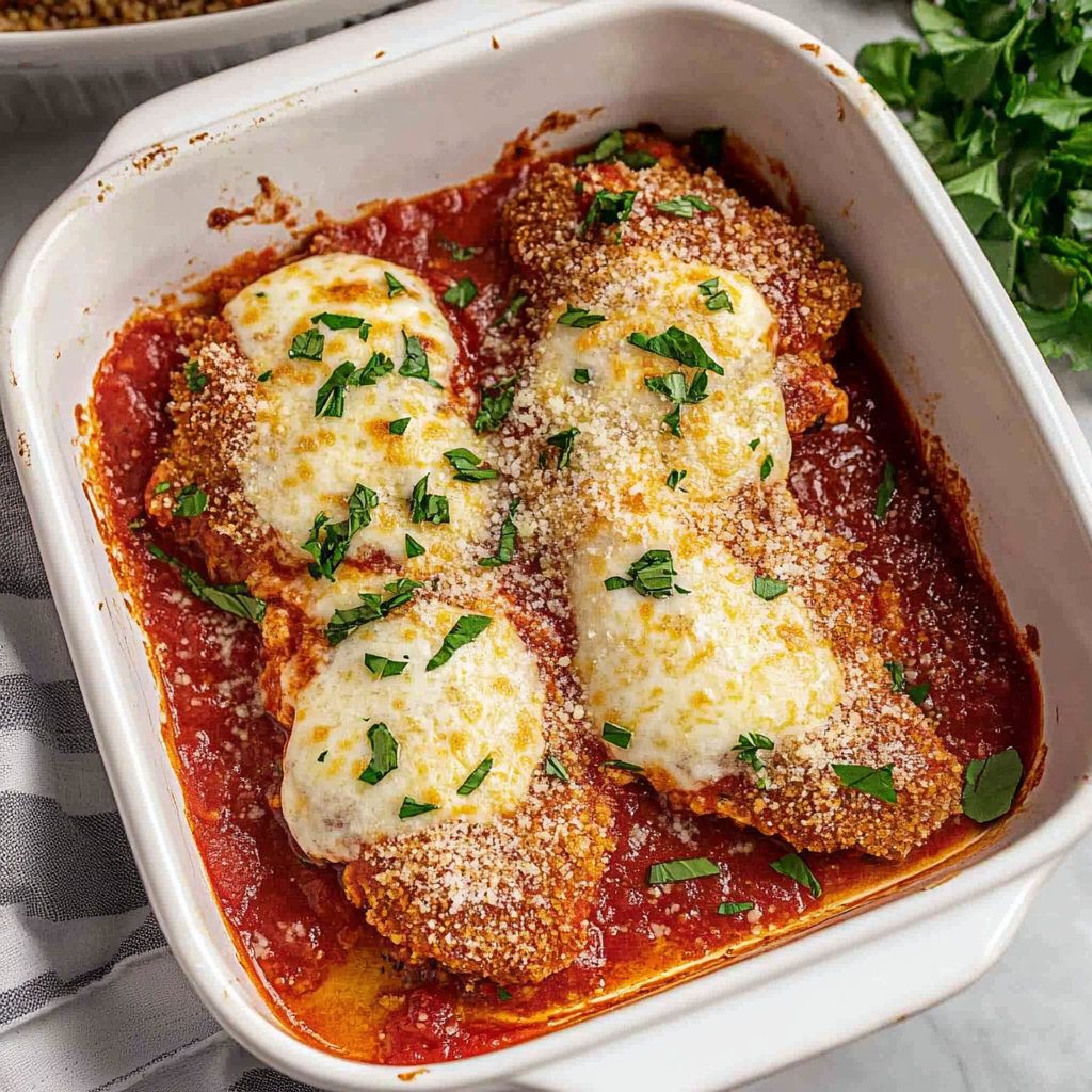 Recipe preparation for Gluten-Free Crispy Chicken Parm