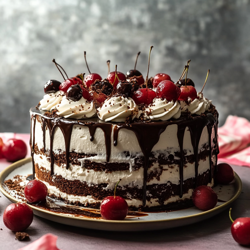 Recipe preparation for black forest cake