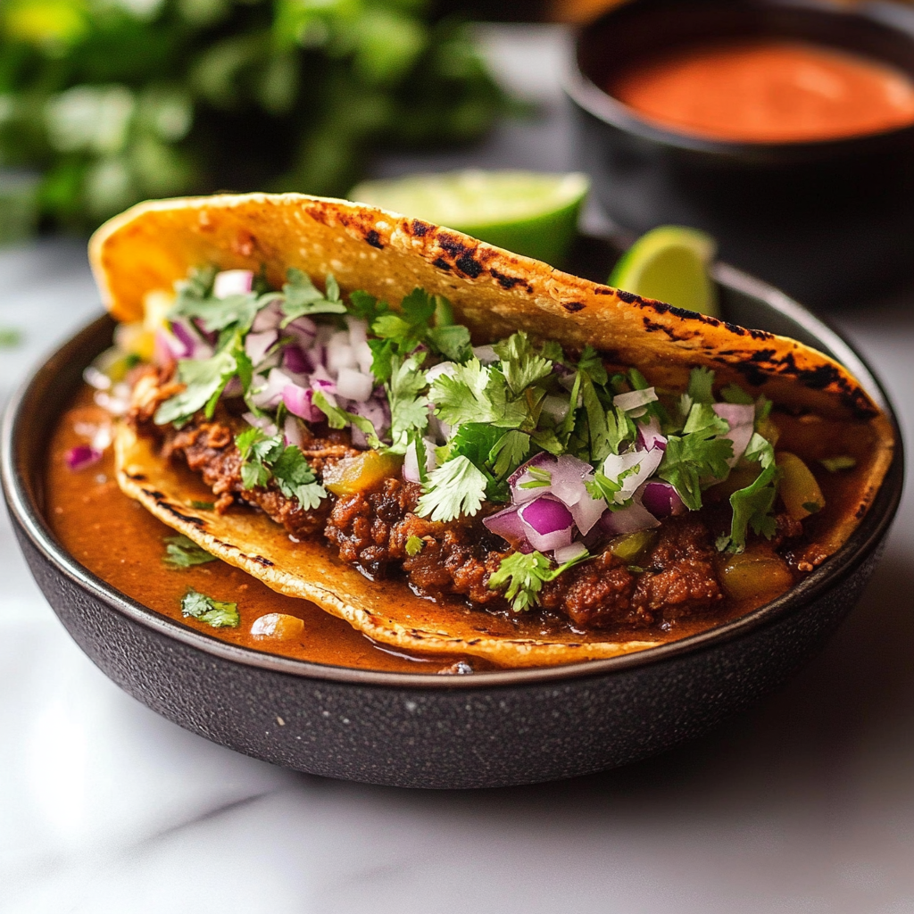 Recipe preparation for crock pot birria tacos