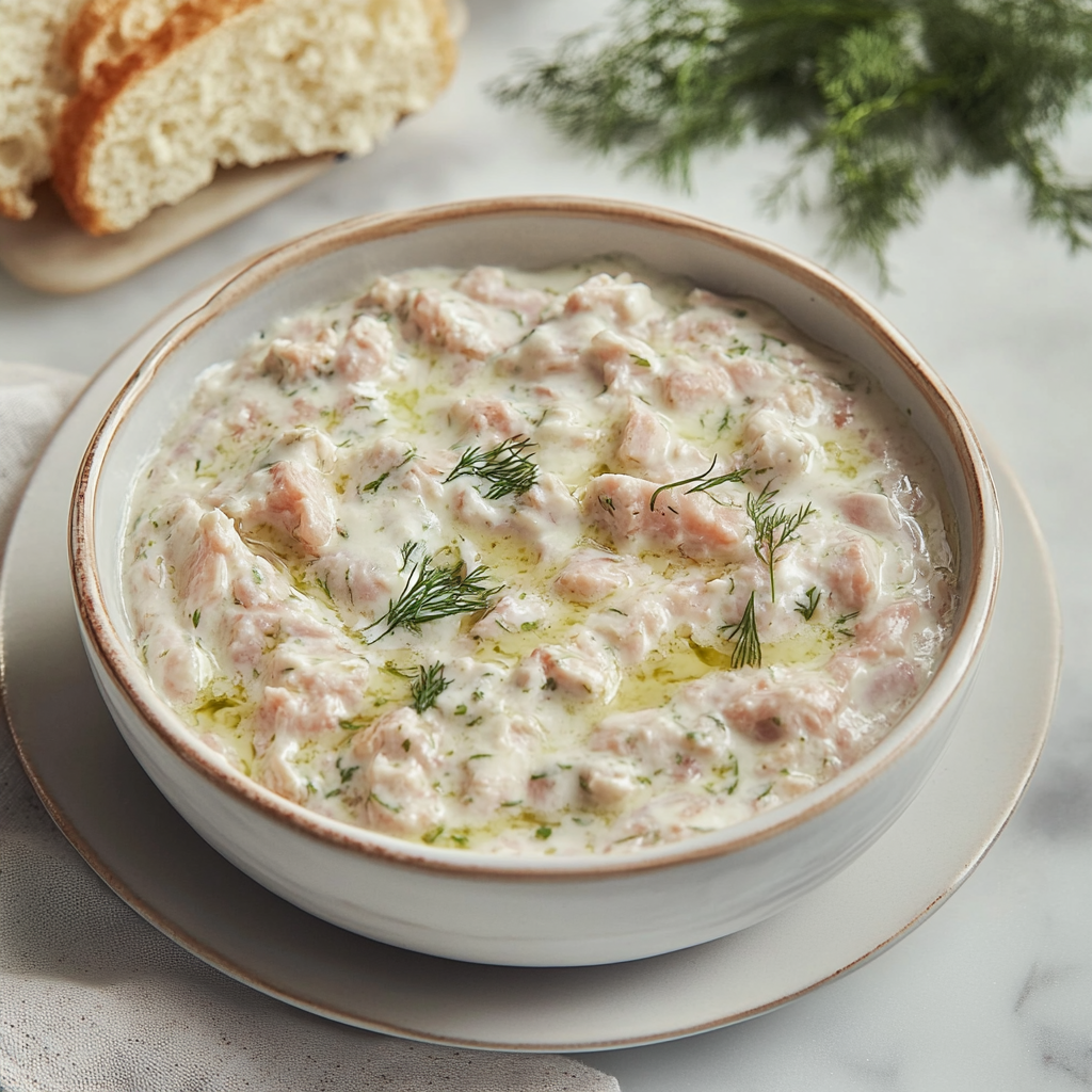 Recipe preparation for tuna dip