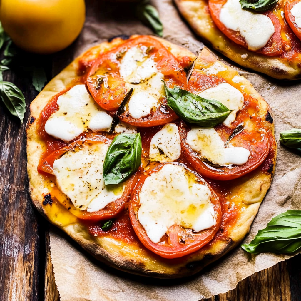 Recipe preparation for margherita flatbread