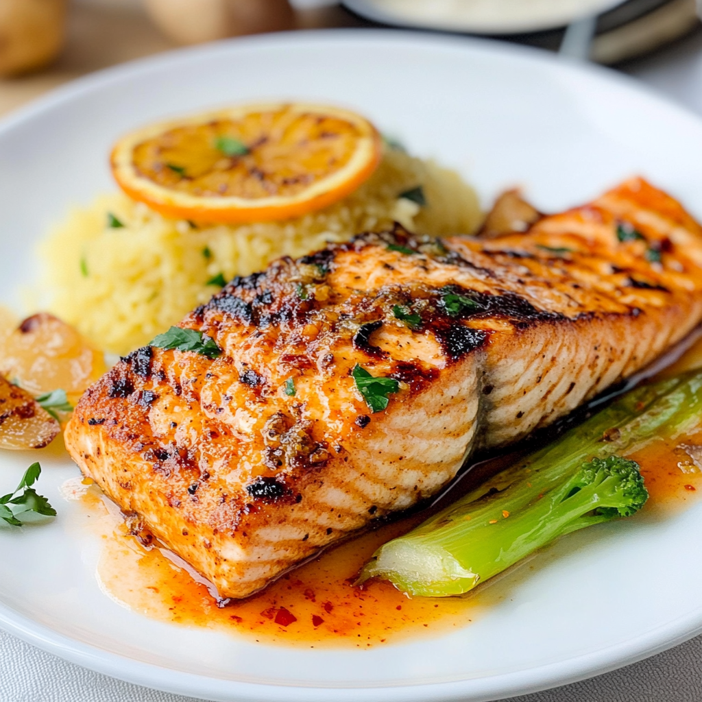 Recipe preparation for grilled chipotle-orange salmon