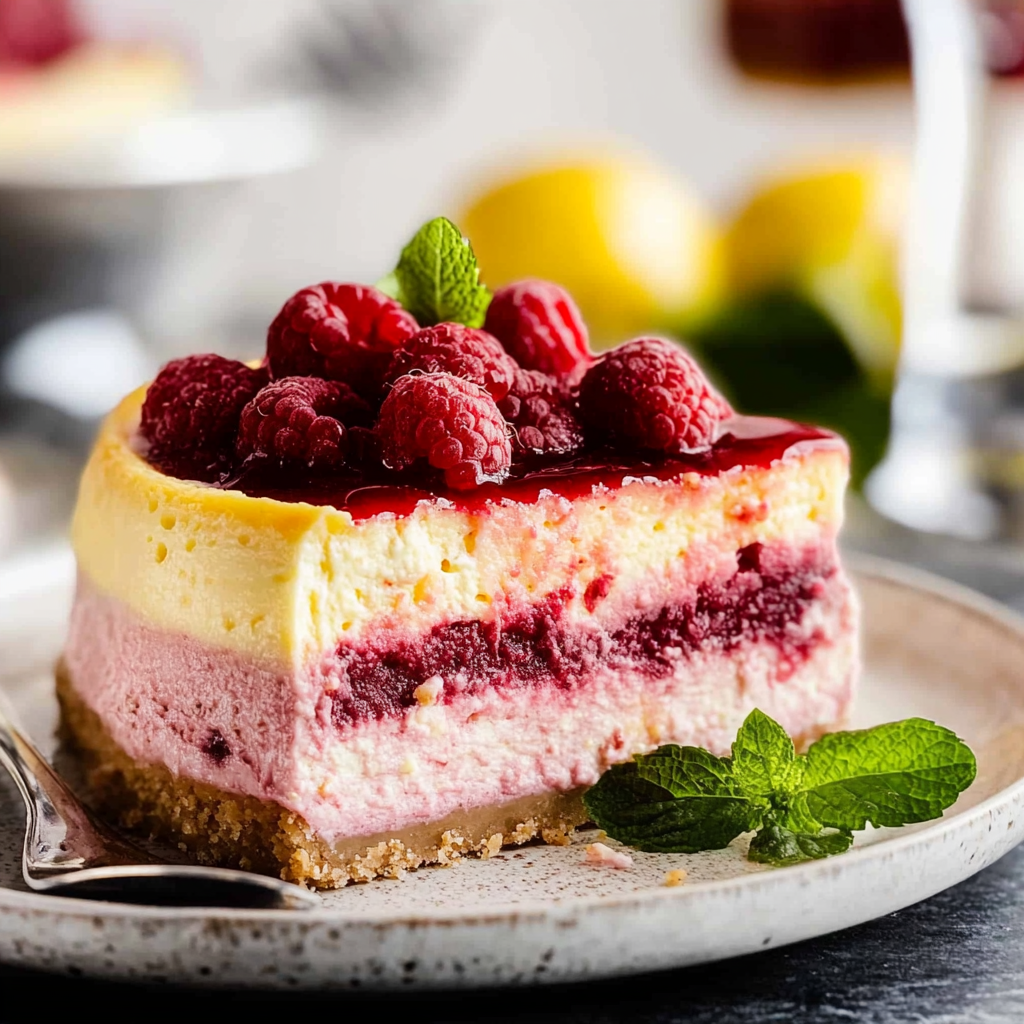 Recipe preparation for raspberry lemonade cheesecake
