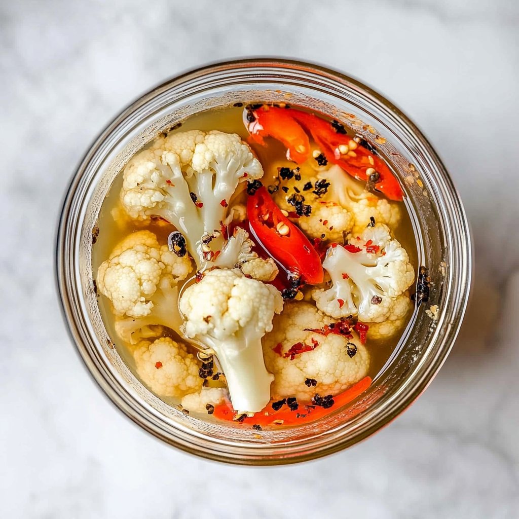 Recipe preparation for pickled cauliflower