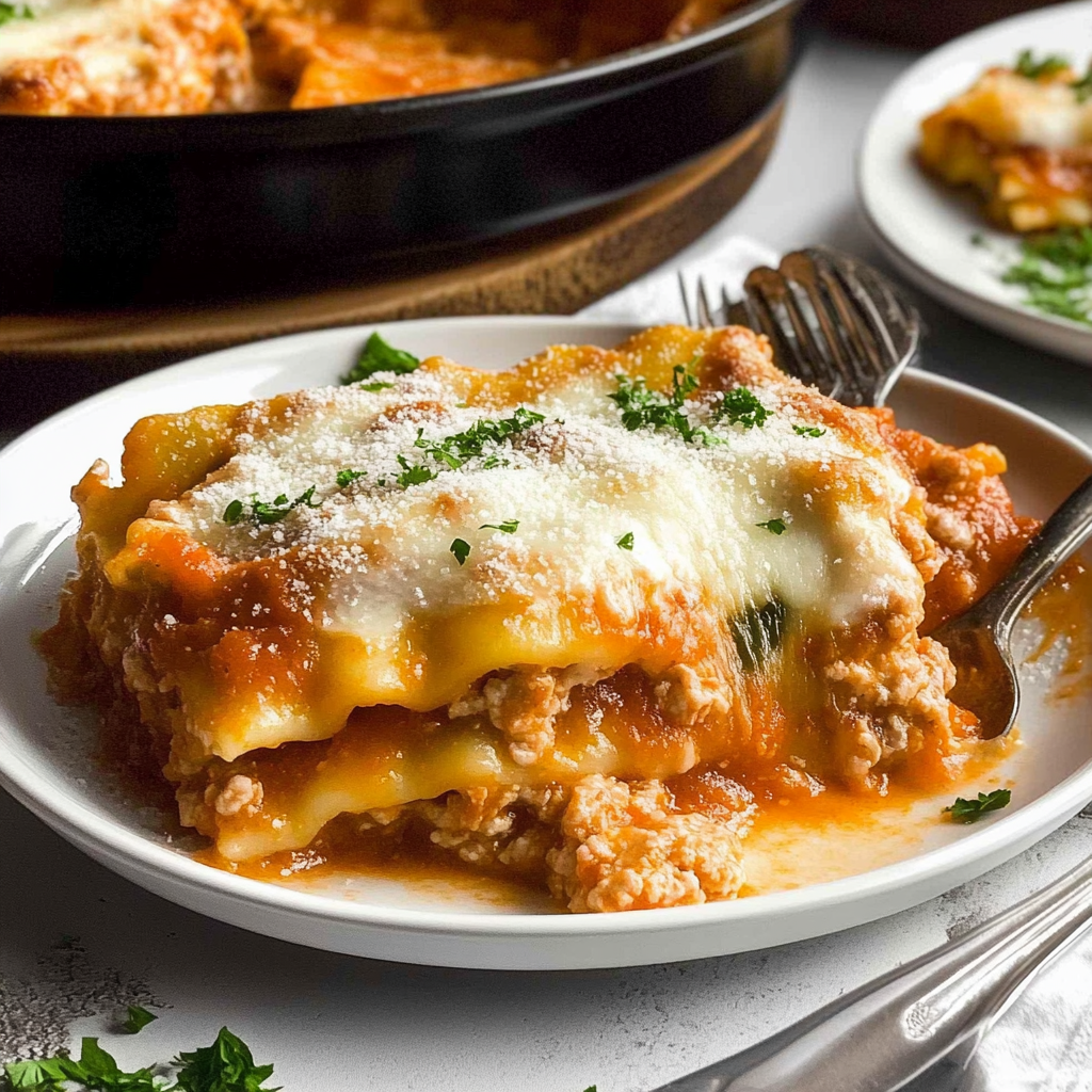 Recipe preparation for skillet lasagna