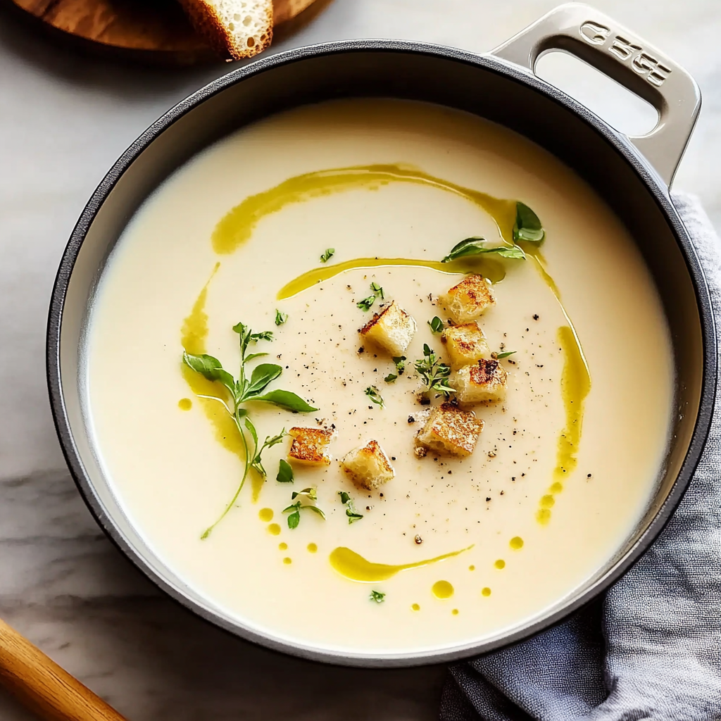 Recipe preparation for creamy celeriac soup