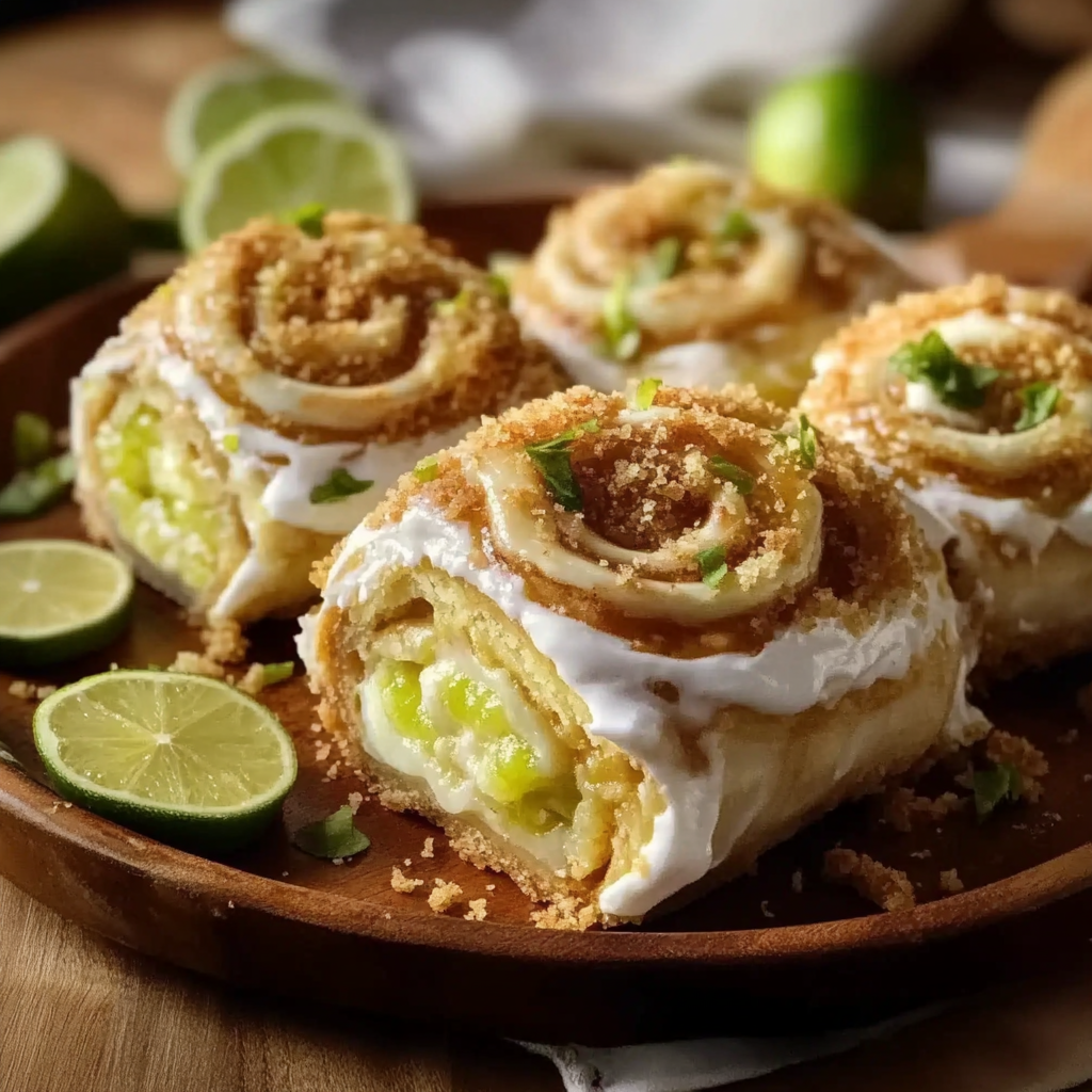 Recipe preparation for key lime pie rolls