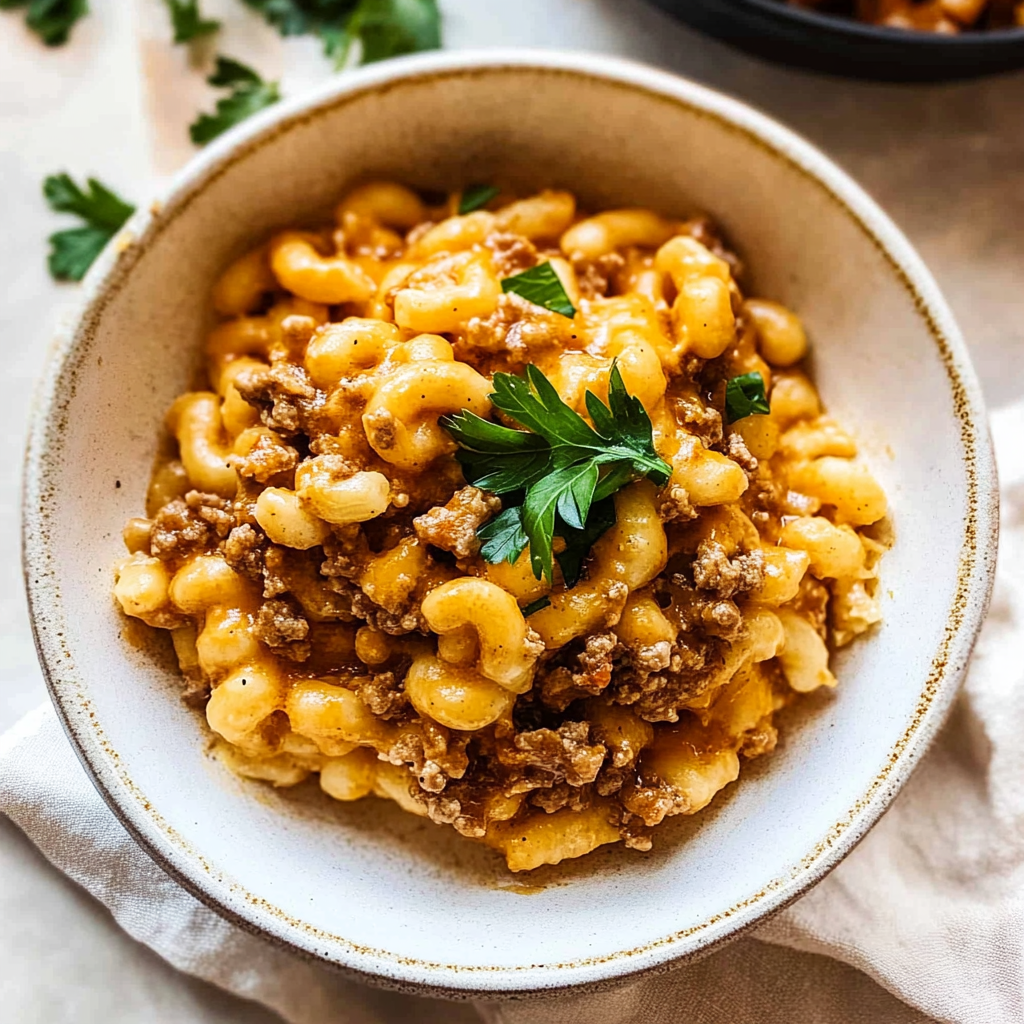 Recipe preparation for hamburger helper
