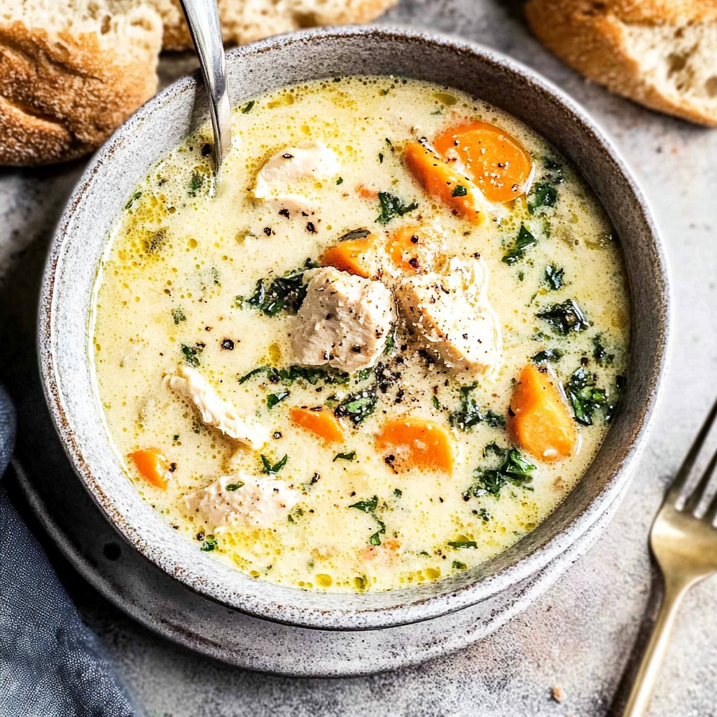 Recipe preparation for creamy chicken soup