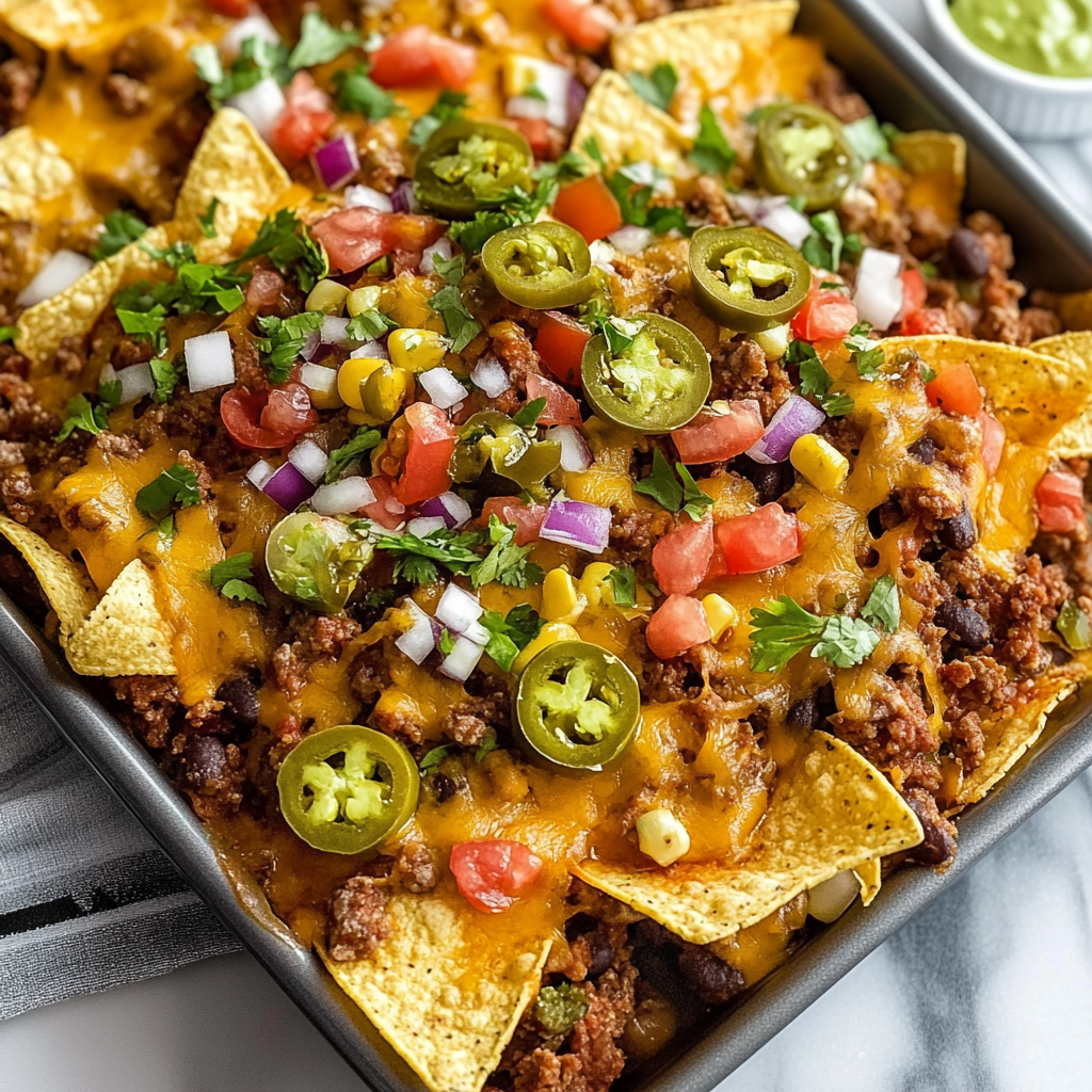 Recipe preparation for loaded nachos tray