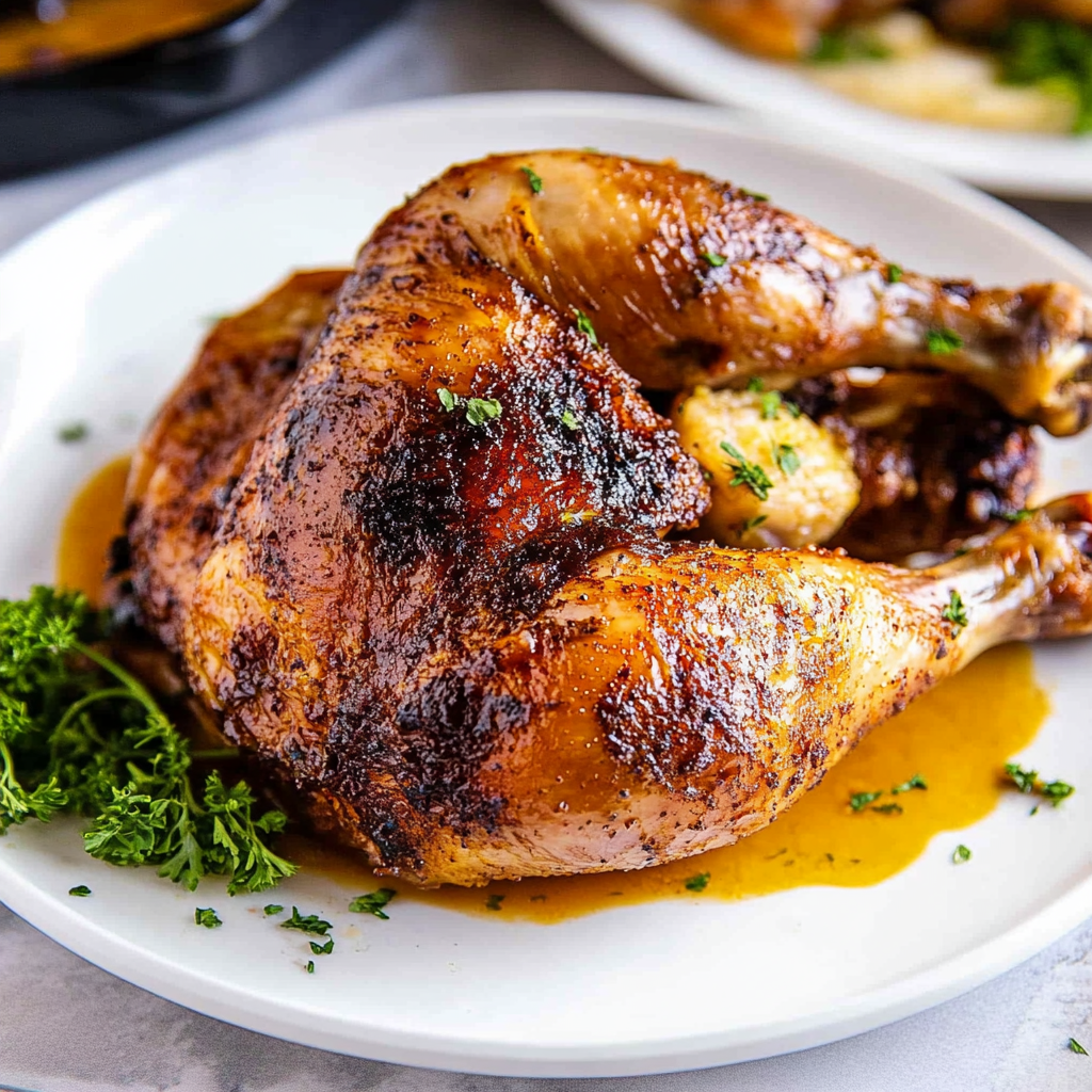 Recipe preparation for oven roasted half chicken