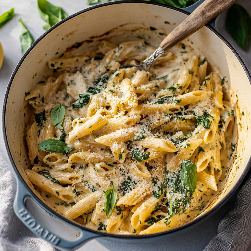 Recipe preparation for spinach pasta
