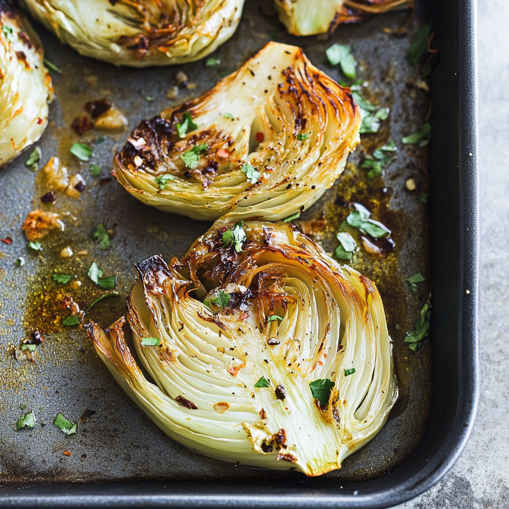 Recipe preparation for roasted cabbage