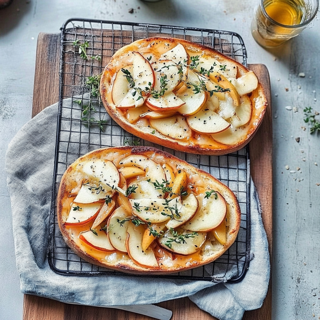 Recipe preparation for pear brie flatbread