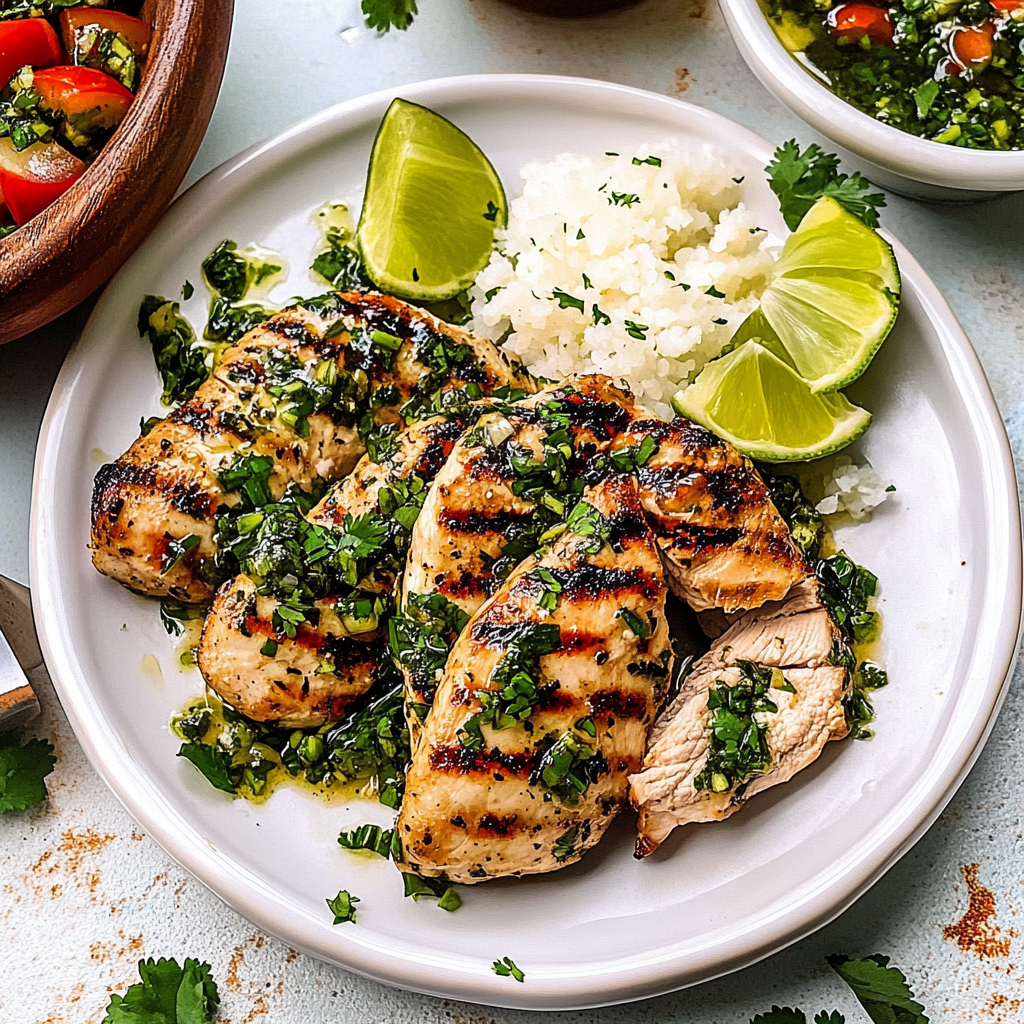 Recipe preparation for chimichurri chicken