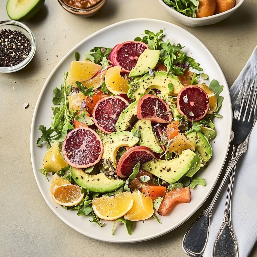 Recipe preparation for Citrus Avocado Salad