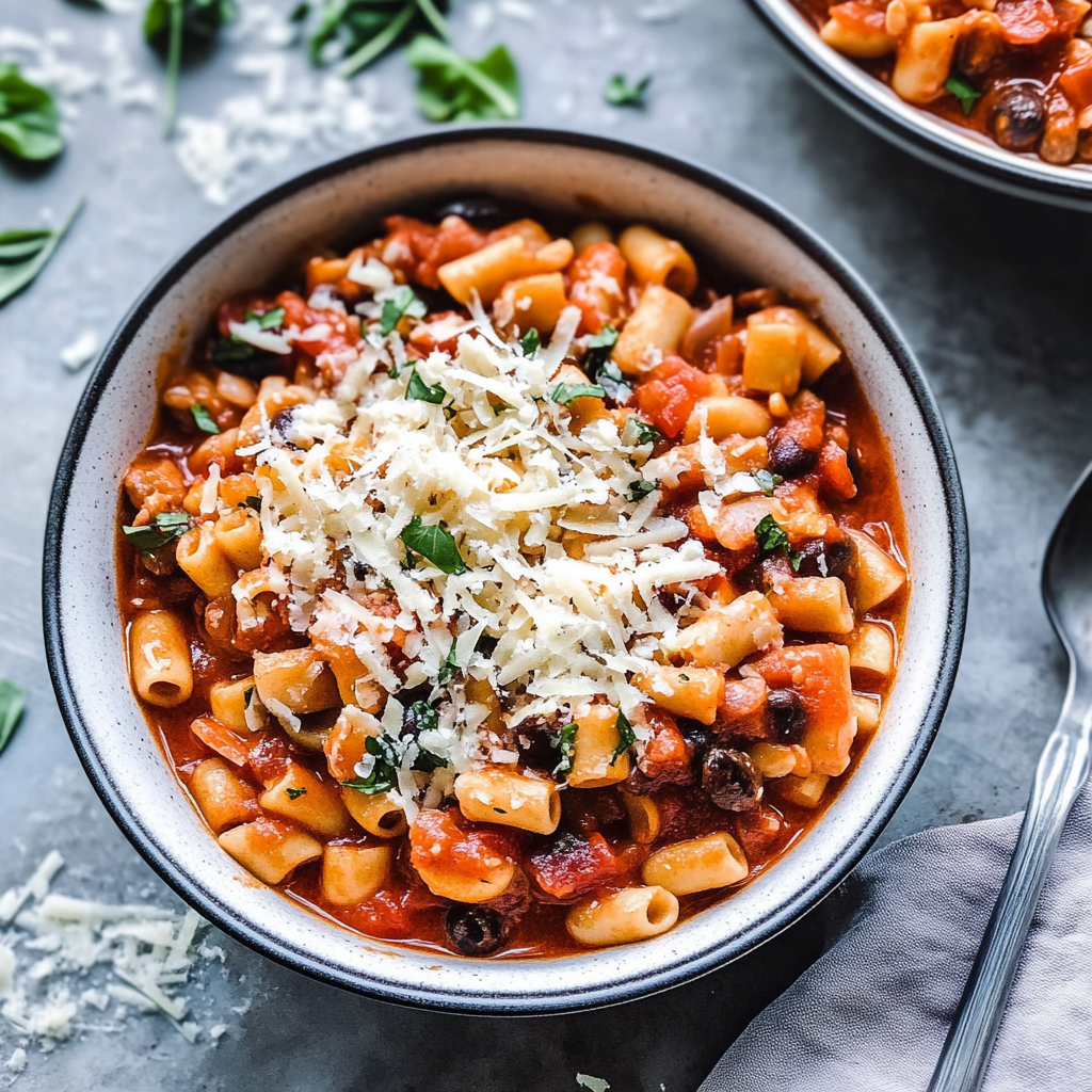 Recipe preparation for pasta e fagioli