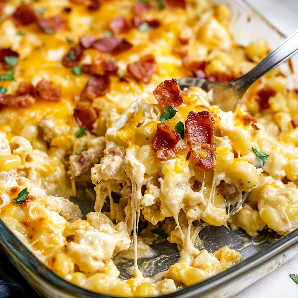 Recipe preparation for chicken bacon ranch casserole