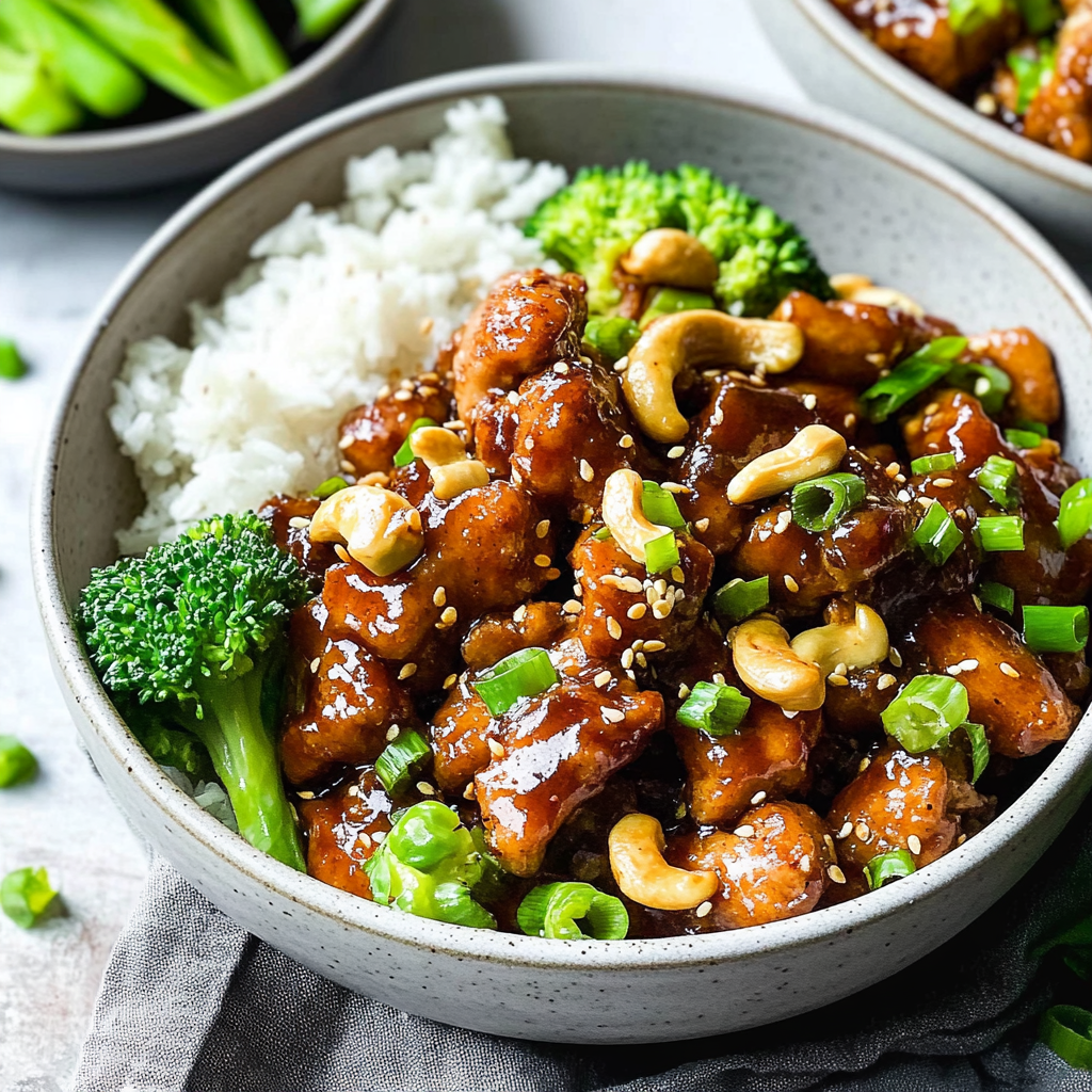 Recipe preparation for cashew chicken