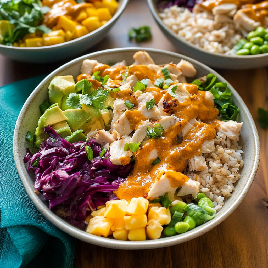 Recipe preparation for chicken protein bowls