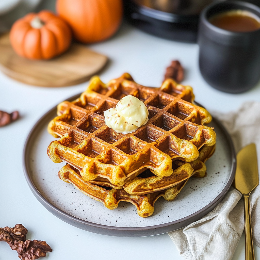 Recipe preparation for pumpkin waffles