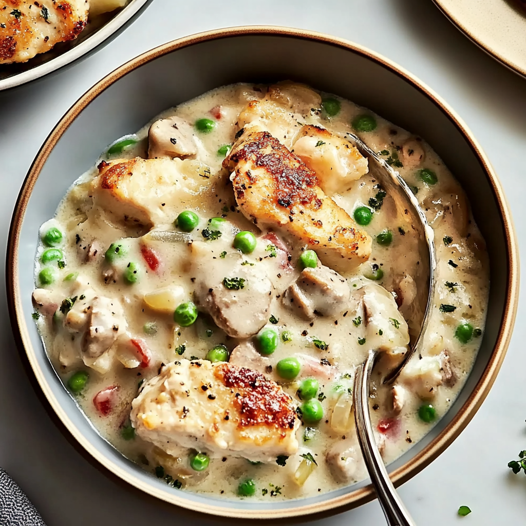Recipe preparation for chicken à la king