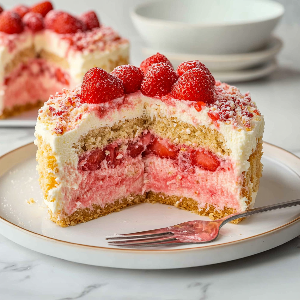 Recipe preparation for strawberry shortcake cheesecake